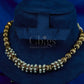 Antique Pearl Cluster Ribbed Gold Collar
