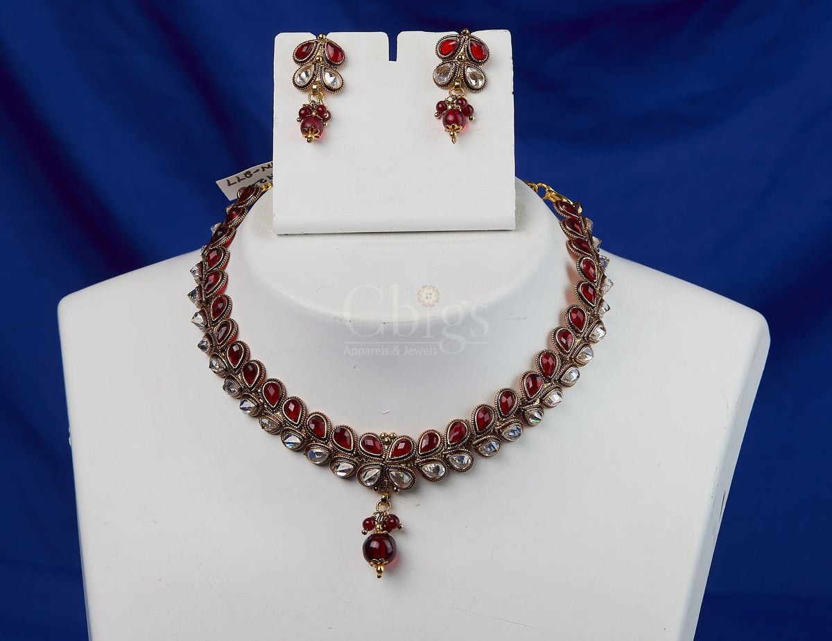 Antique Ruby Garland Drop Choker Set