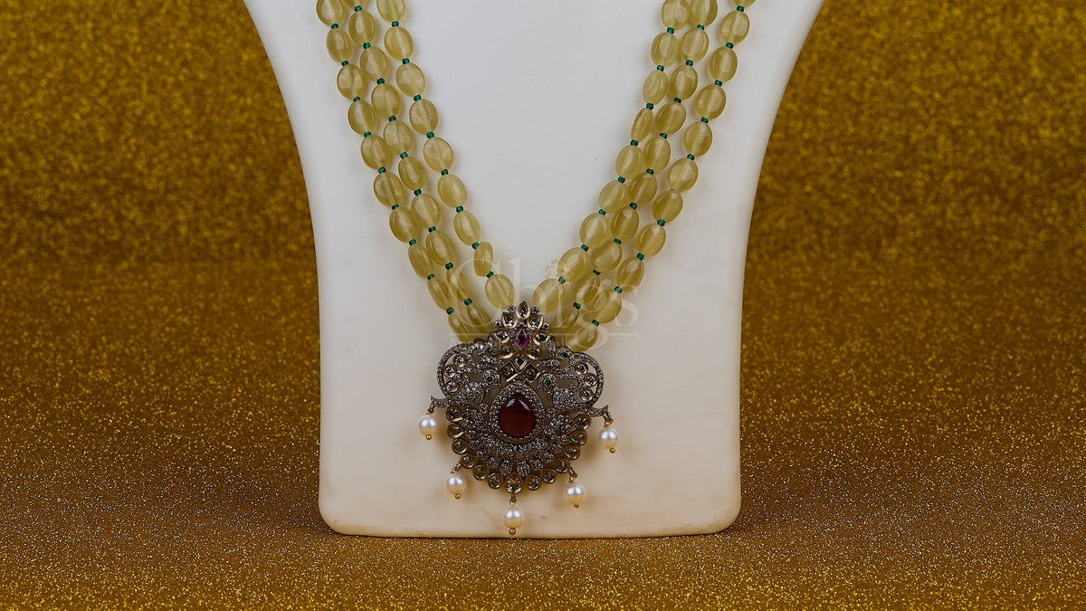 Antique Golden Citrine Multi-Strand Medallion Set