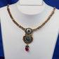 Antique Emerald Ruby Twin Medallion Necklace