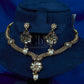 Antique Pearl Blossom Drop Necklace Set