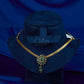Antique Emerald Barrel Bead Minimal Necklace