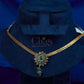 Antique Emerald Barrel Bead Minimal Necklace