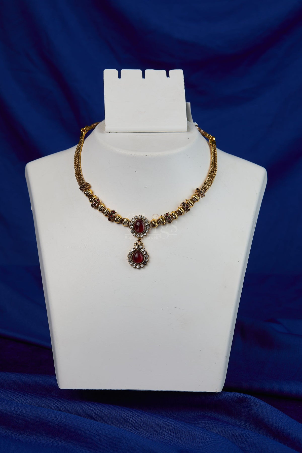 Ruby Teardrop Antique Collar