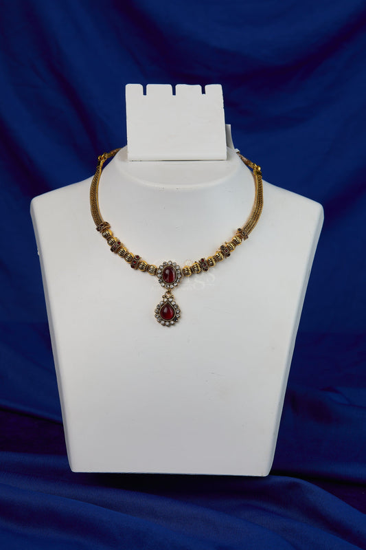 Ruby Teardrop Antique Collar