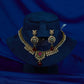 Antique Ruby Emerald Floral Temple Necklace Set
