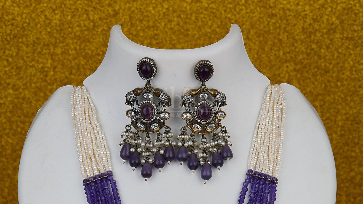 Antique Amethyst Pearl Victorian Pendant Necklace