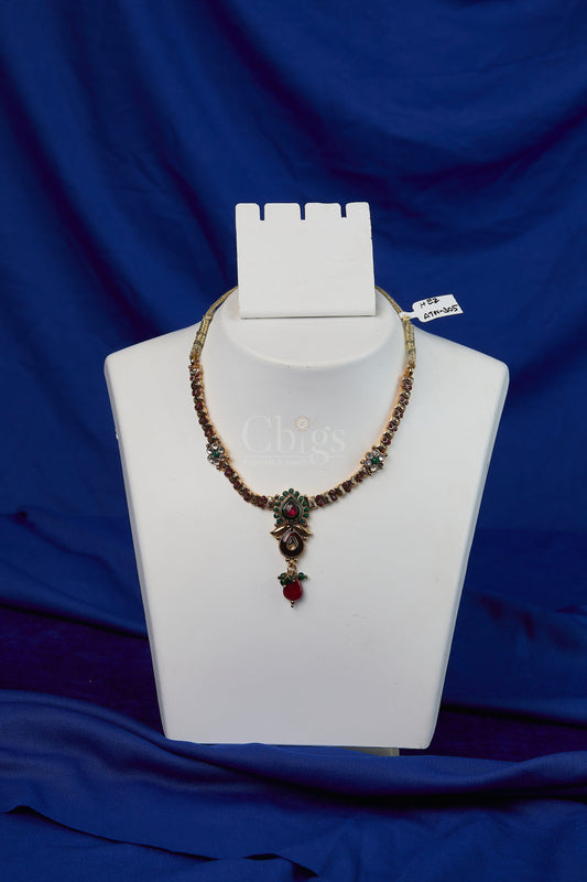 Antique Garnet Teardrop Vintage Necklace