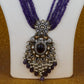 Antique Amethyst Pearl Victorian Pendant Necklace