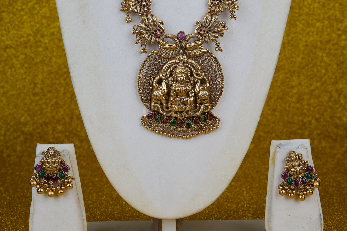 Antique Lakshmi Peacock Heritage Long Haram