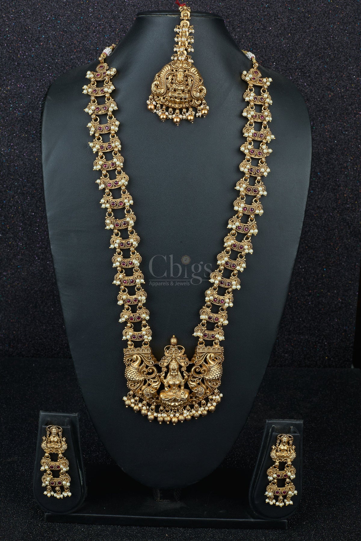 Antique Lakshmi Temple Long Haram Set