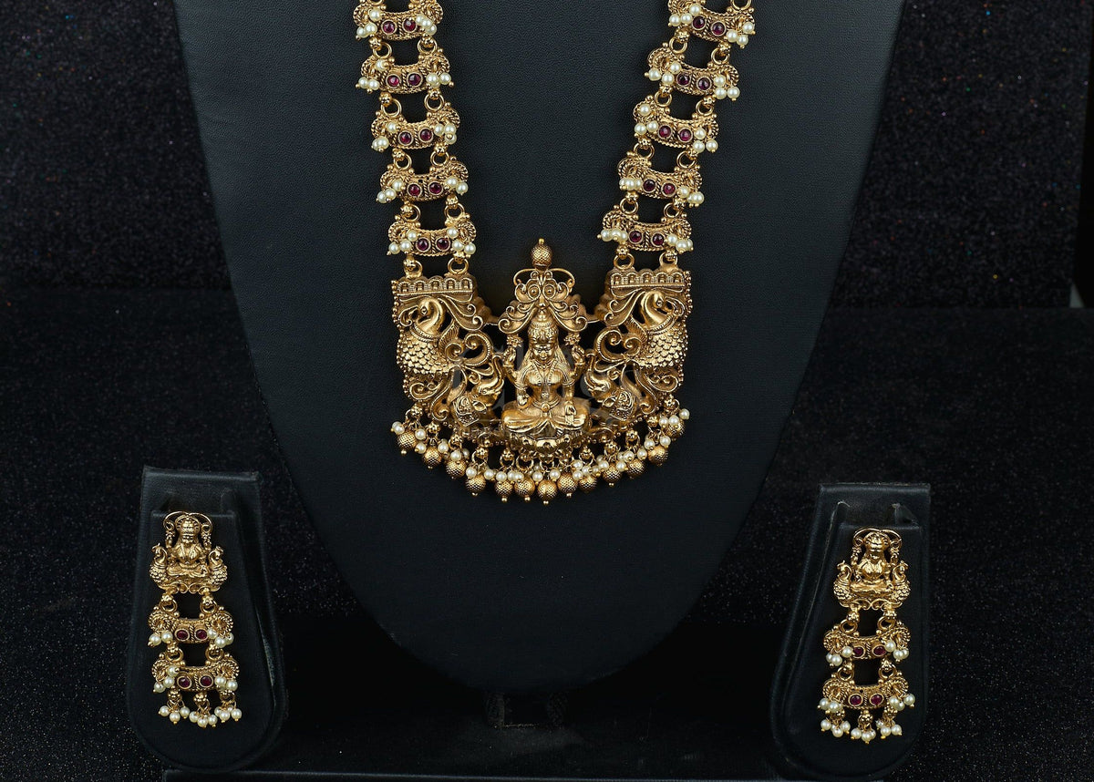 Antique Lakshmi Temple Long Haram Set