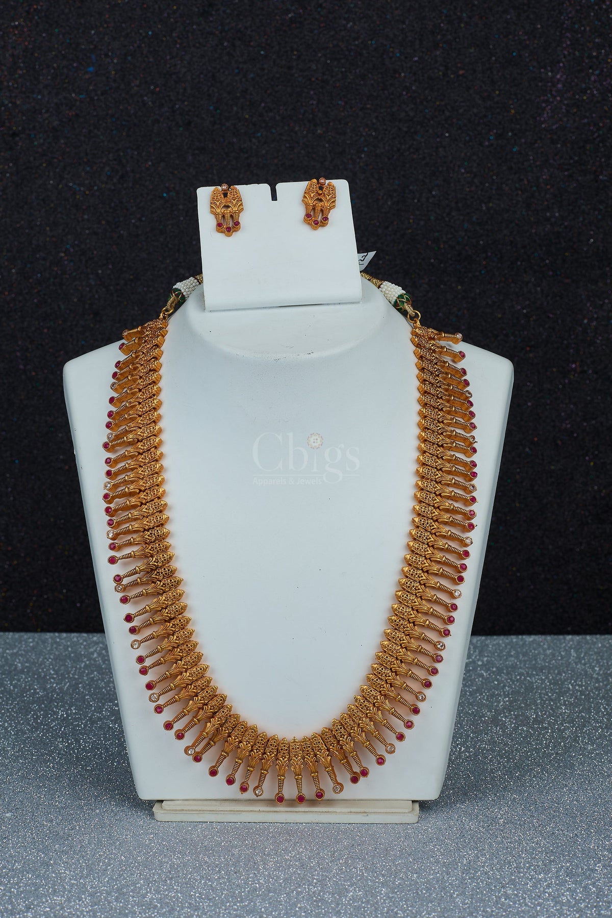 Antique Gold Leaf Fringe Long Haram