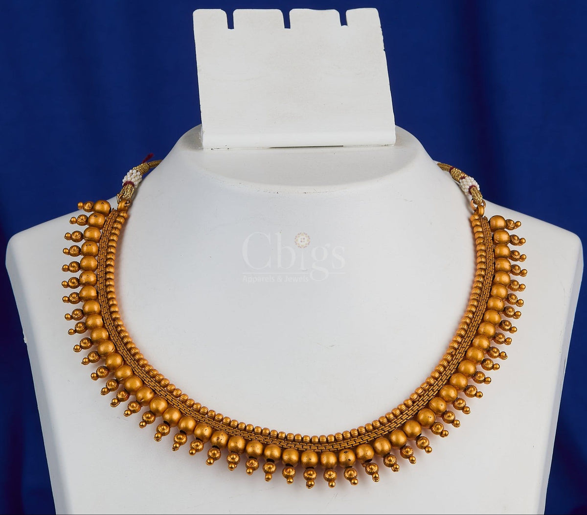Antique Gold Ball Fringe Collar