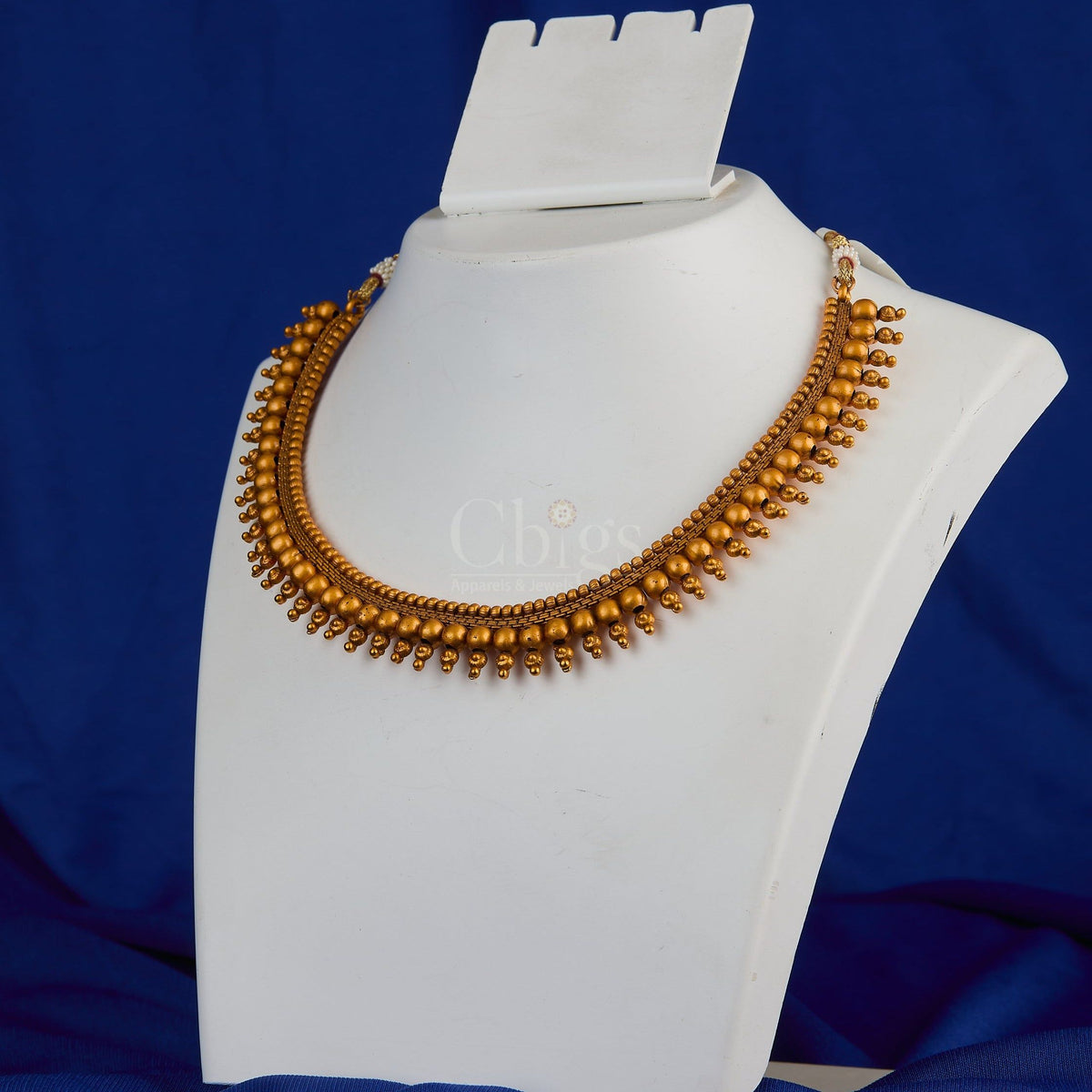 Antique Gold Ball Fringe Collar