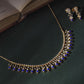 Sapphire Fan Diamond Crush Necklace Set