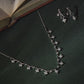 Silver Star Drop Diamond Crush Necklace Set