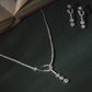 Floral Halo Drop Diamond Crush Necklace Set