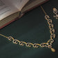 Golden Spiral Crest Diamond Crush Necklace Set - A-393
