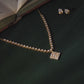 Square Drop Lariat Diamond Crush Necklace Set