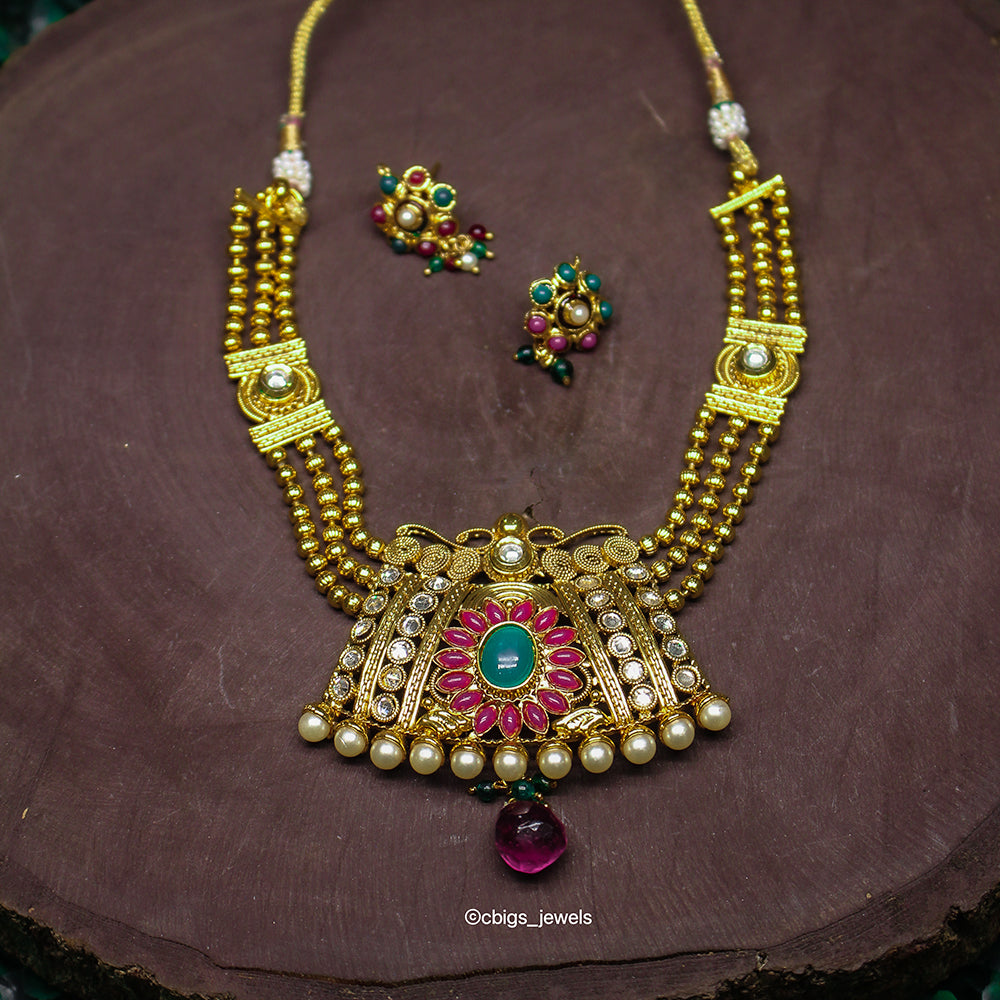 Antique Multicolor Layered Necklace