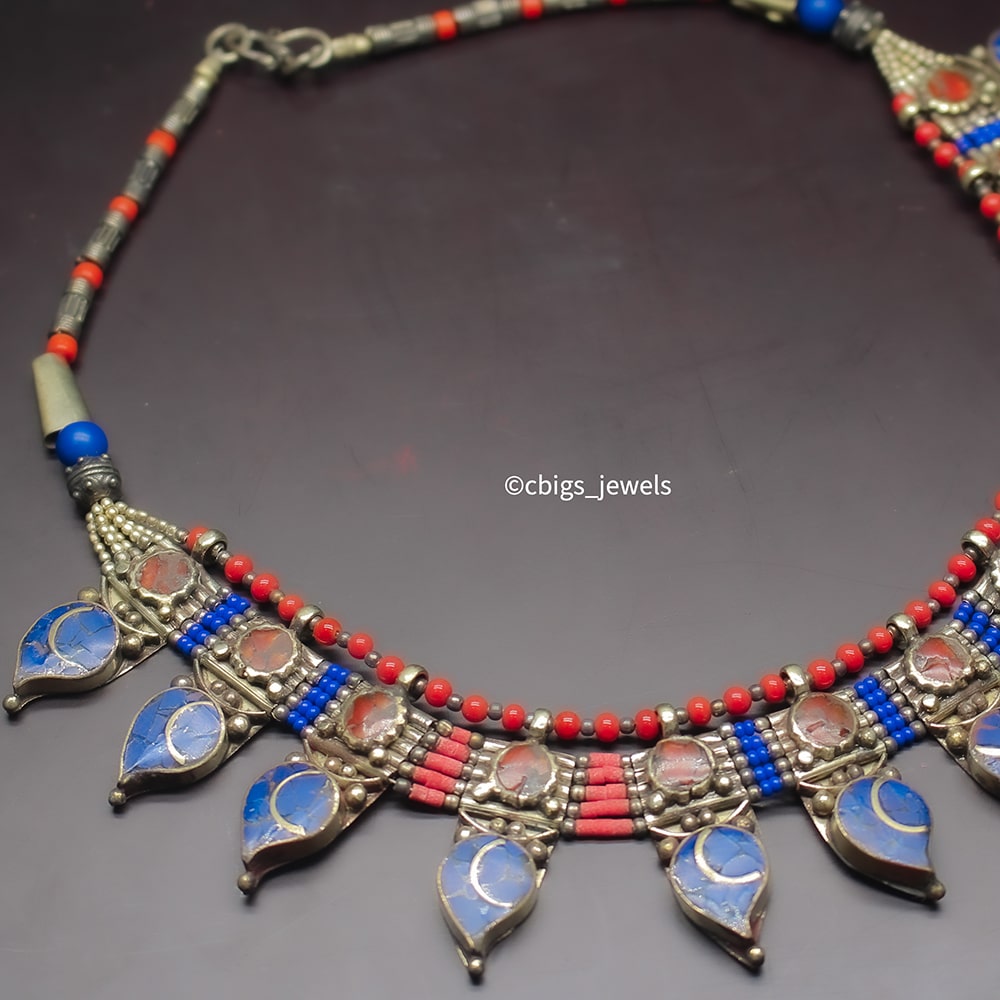 Bold and Beautiful Tibetan Necklace with Semi-precious Beads