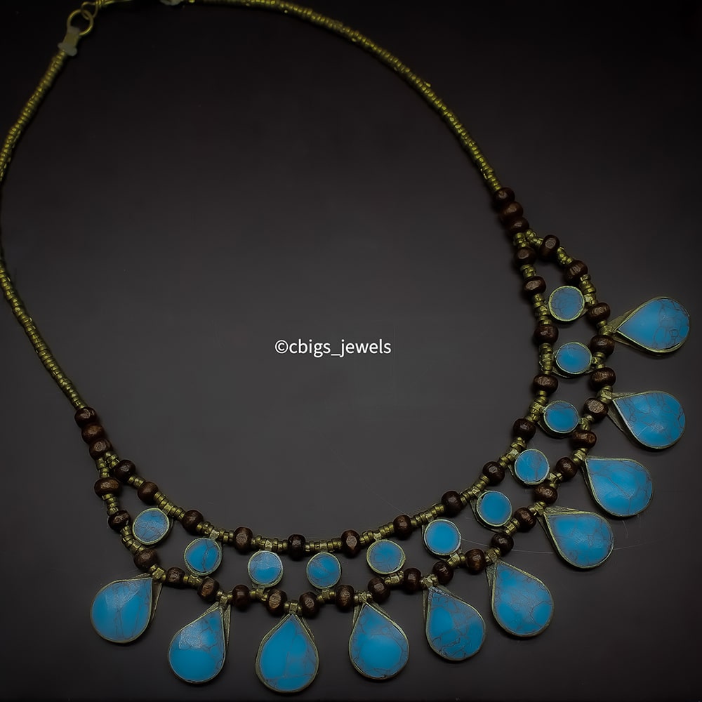 Fashionable Handmade Tibetan Necklace with Turquoise.