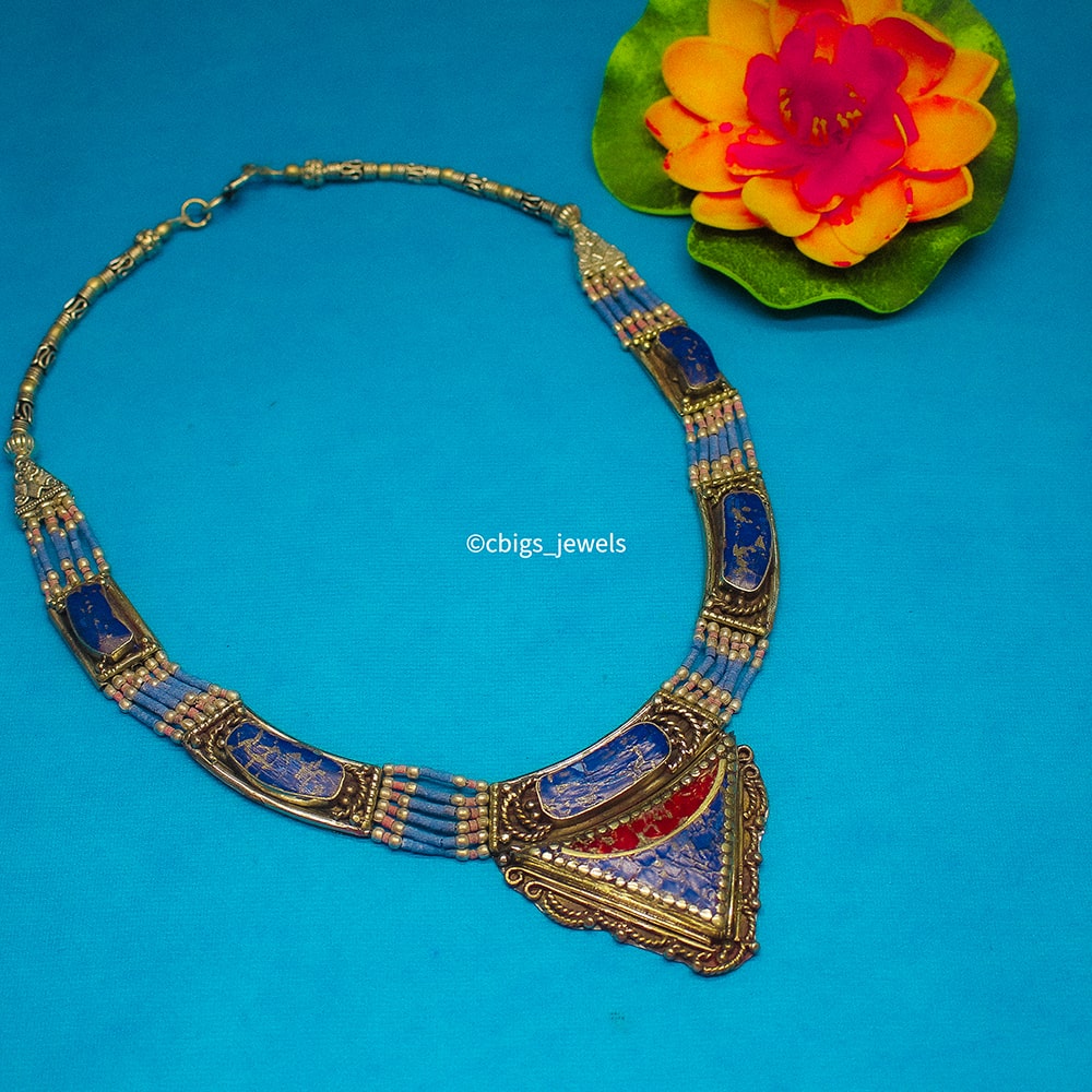 Beautiful Lapis Lazuli Tibetan Necklace