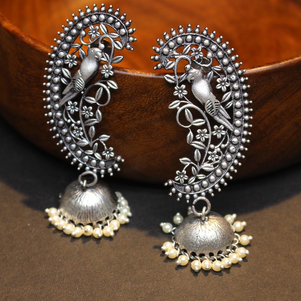 Oxidized Silver Earrings