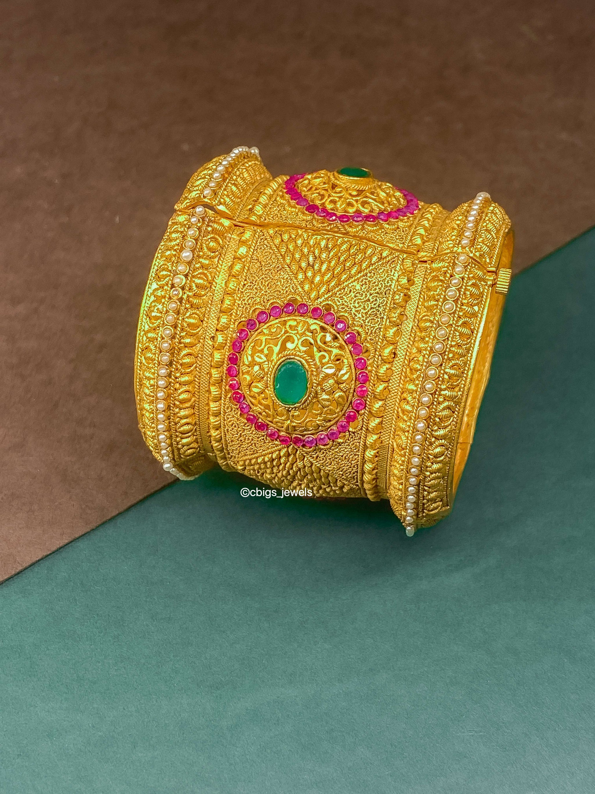 Temple Jewellery Bangle Designs Temple Gold Polish Lakshmi Bangle