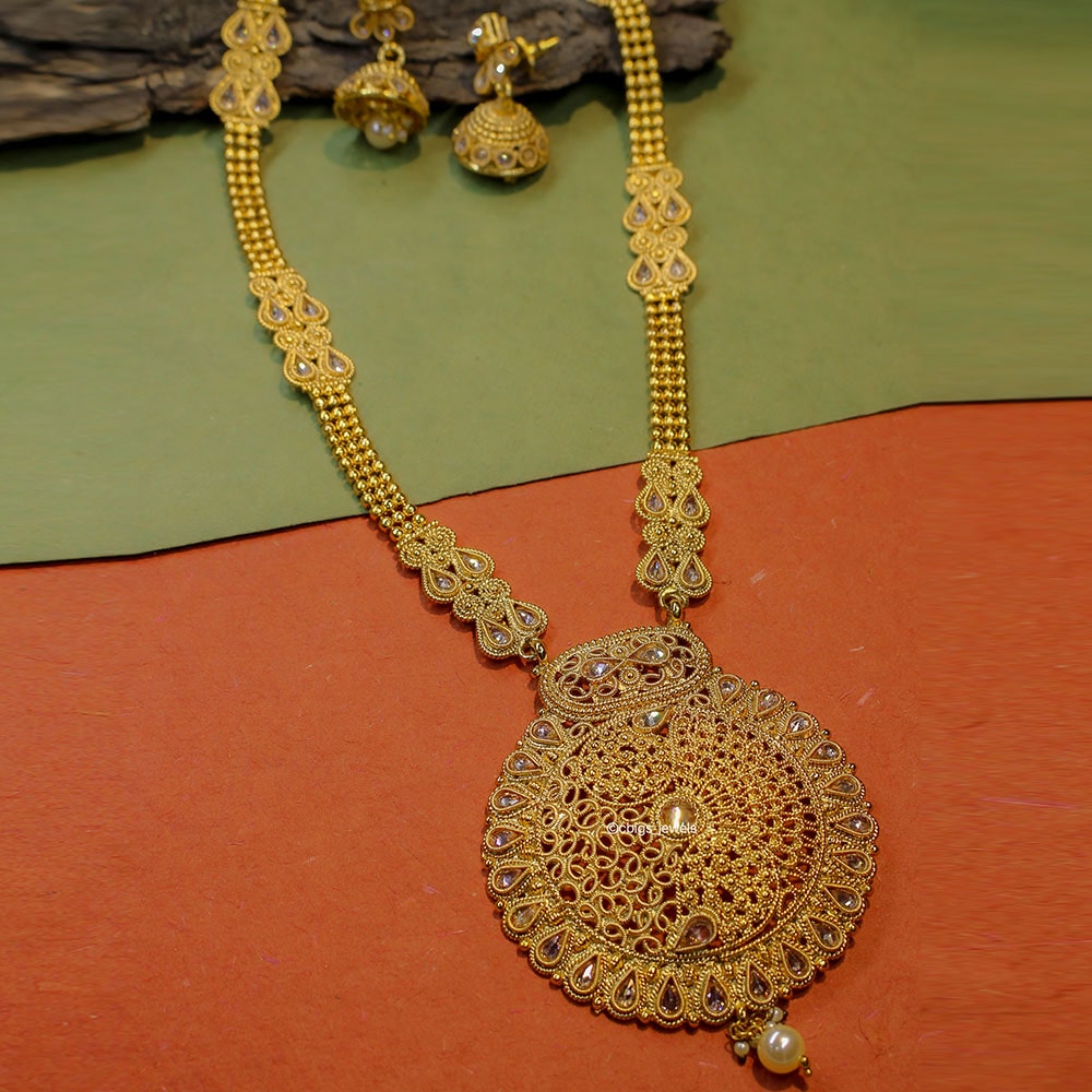 Antique Gold Haram with Polki Stones