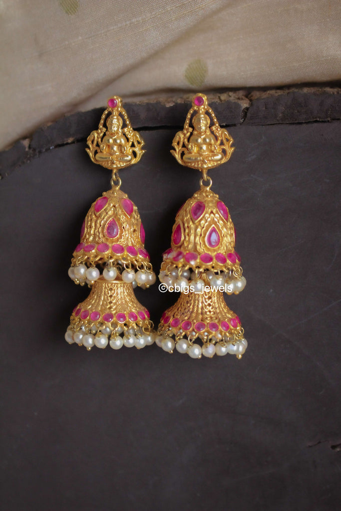 Antique Two Step Ruby Jumka