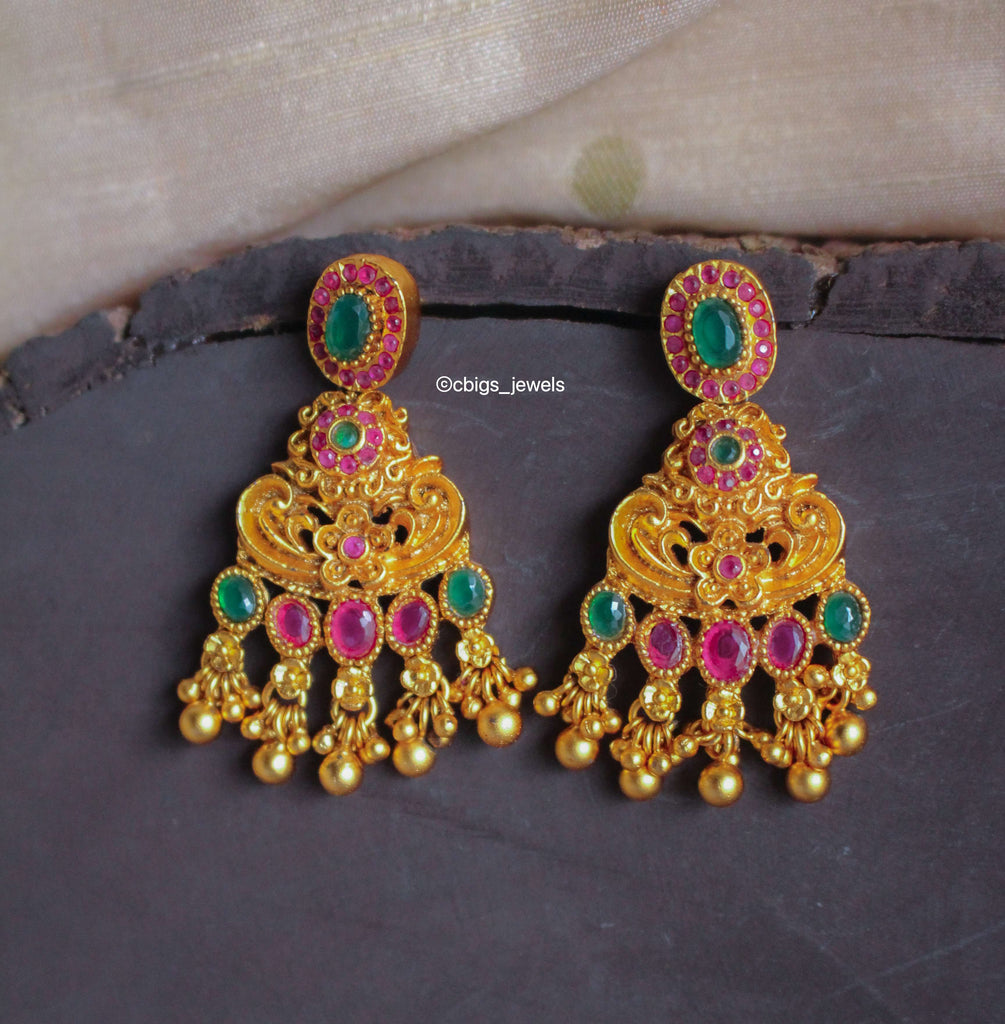 Temple Matte Finish Earrings