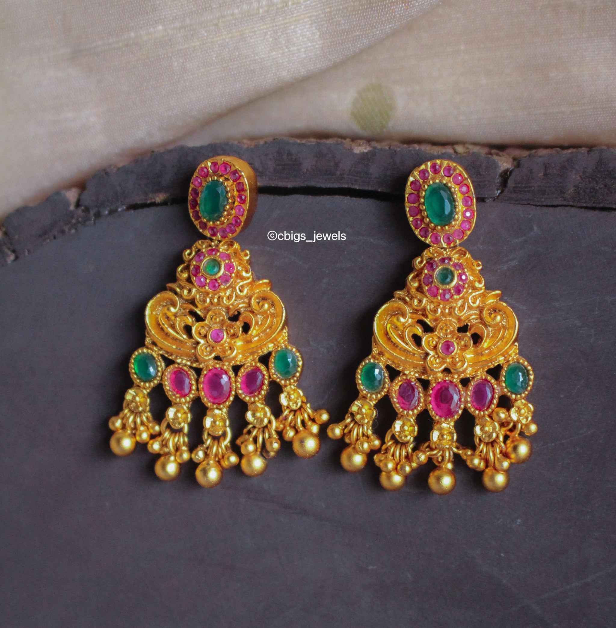 Temple Matte Finish Earrings