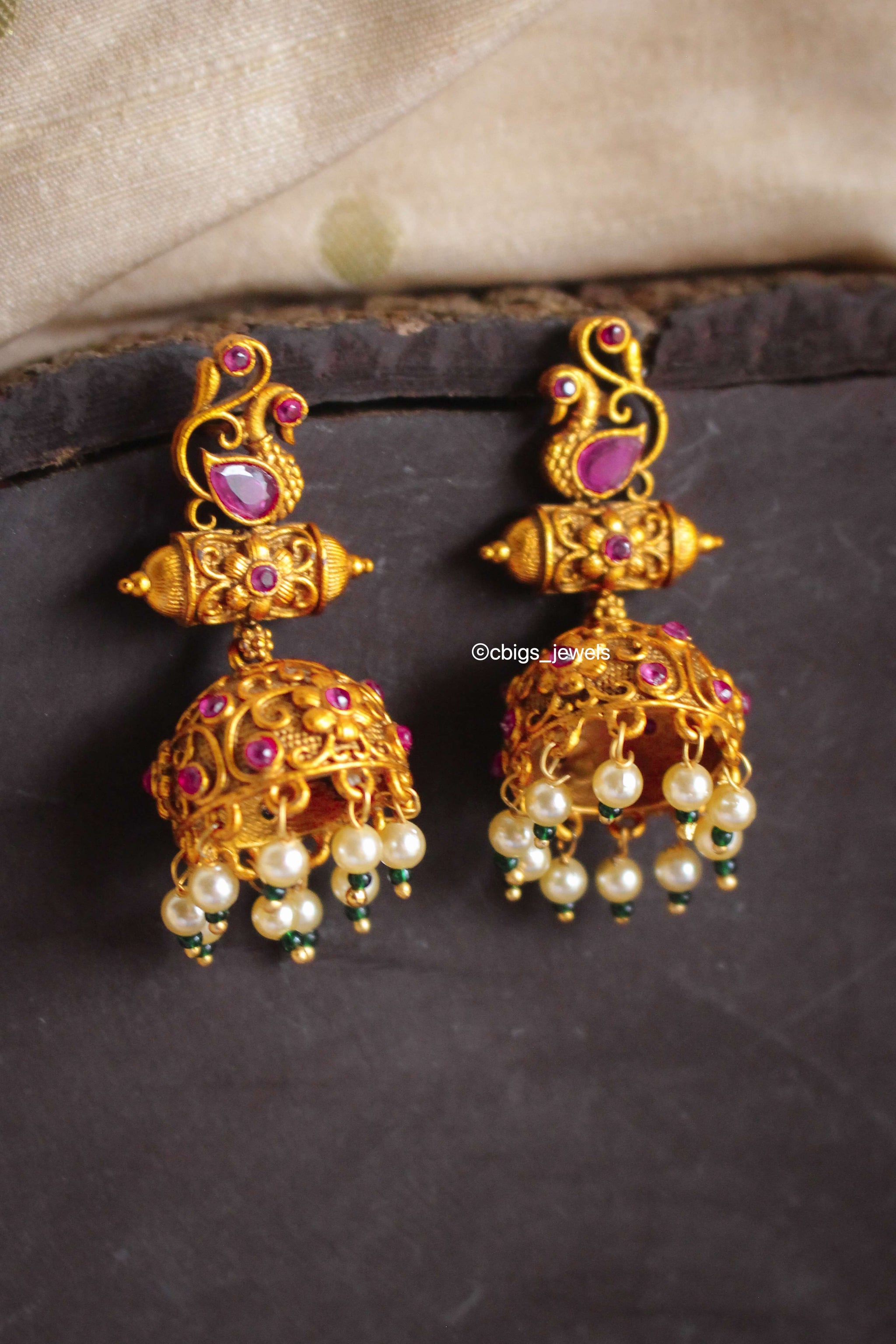 Oxidized Multicolor Temple Jewelry Earrings