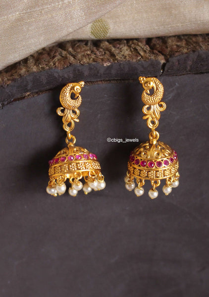 Matte Gold Finish Light-weight Earrings