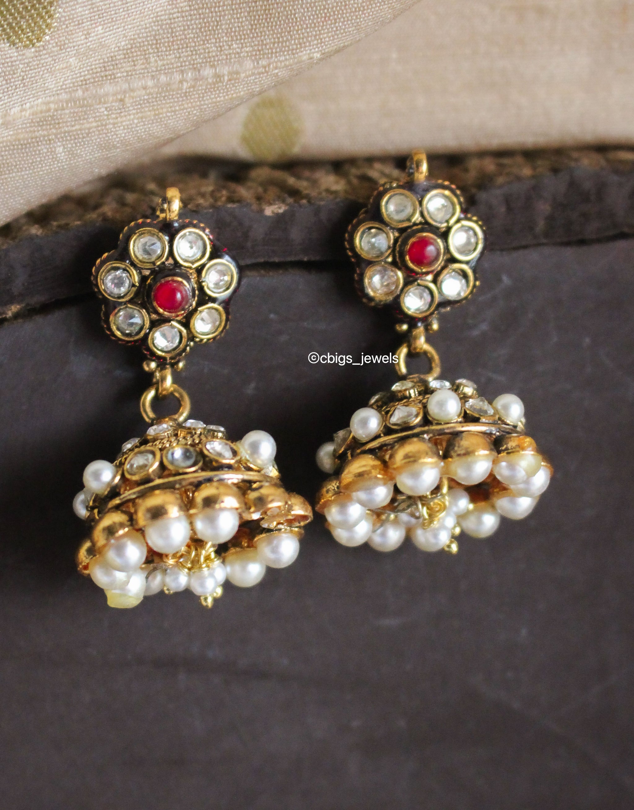 Golden oxidized earrings  Earrings Fashion jewelry sets Gold jewellery  design