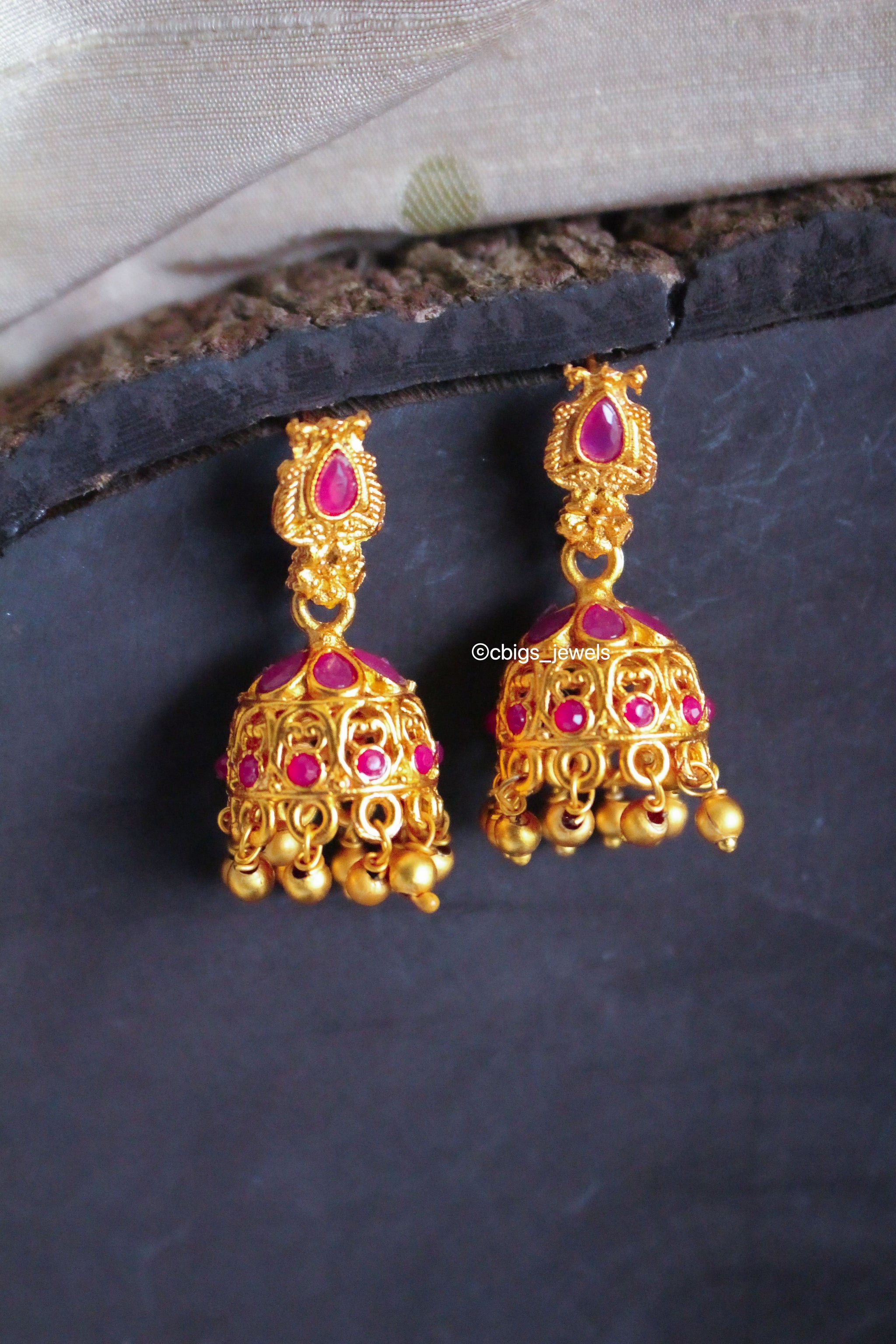 Semi-precious Ruby Stone Earrings