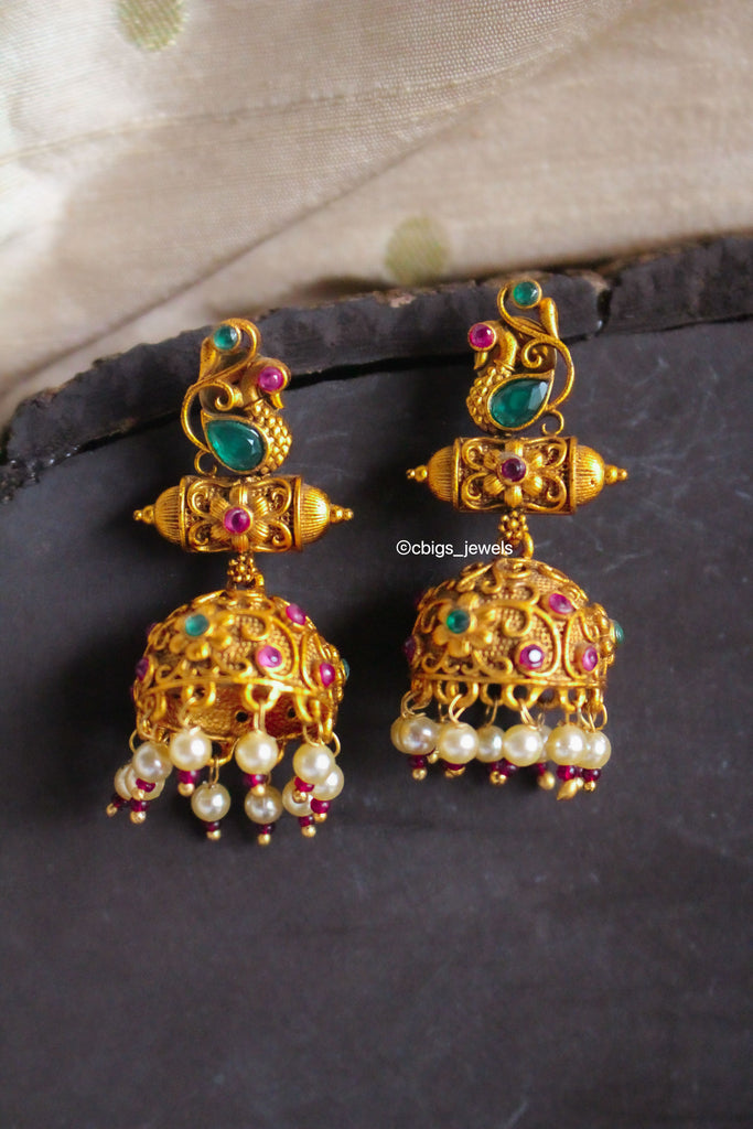 Oxidized Multicolor Temple Jewelry Earrings