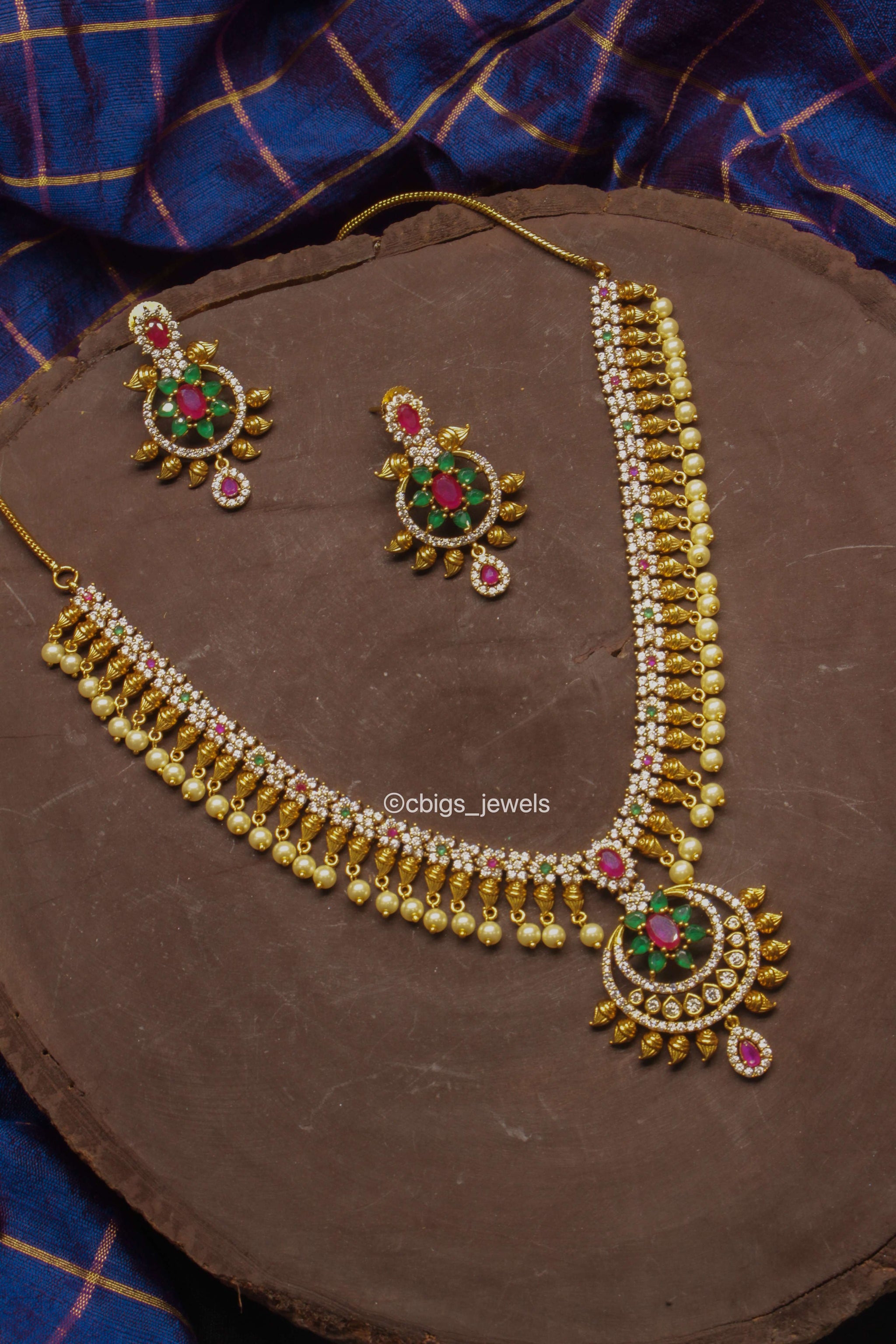 Antique Multicolor Zircon Stone Necklace