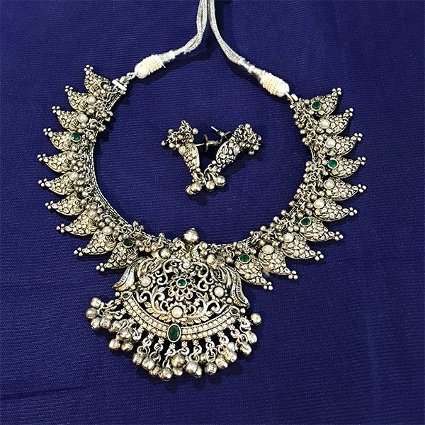 Oxidized Silver paisley design Necklace