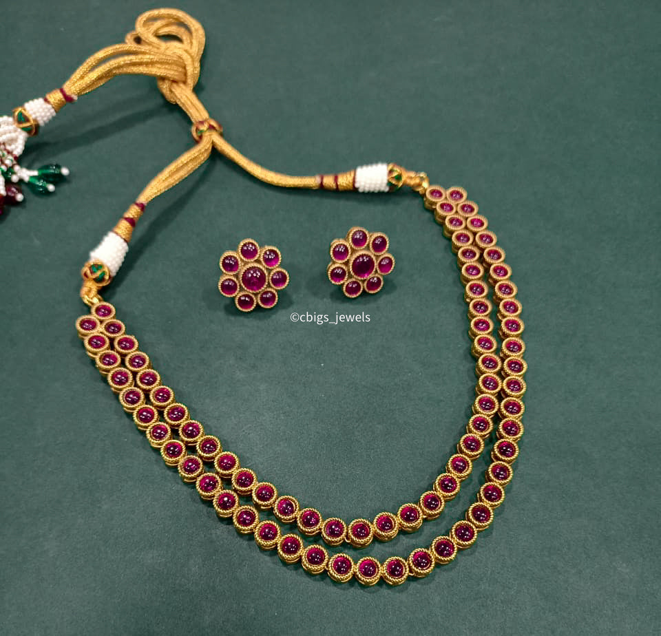 2 Line Simple Antique Necklace