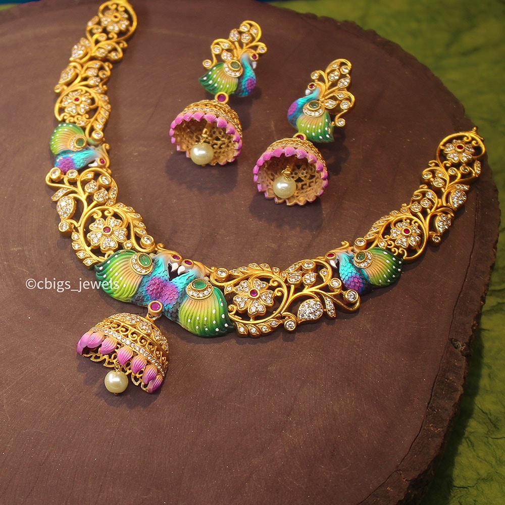 Beautiful Peacock Design Antique Necklace